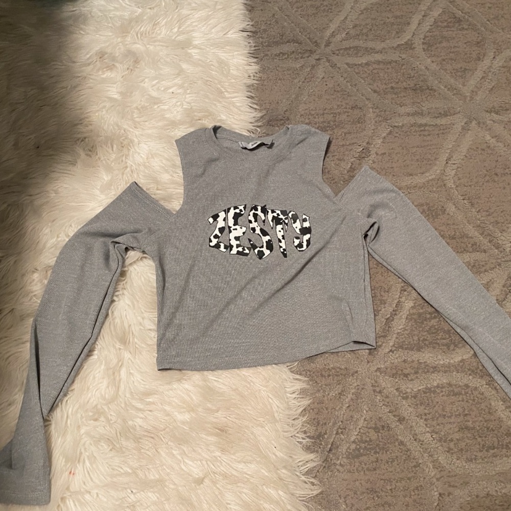 Cropped gray shirt